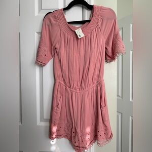 Rose off the shoulder romper